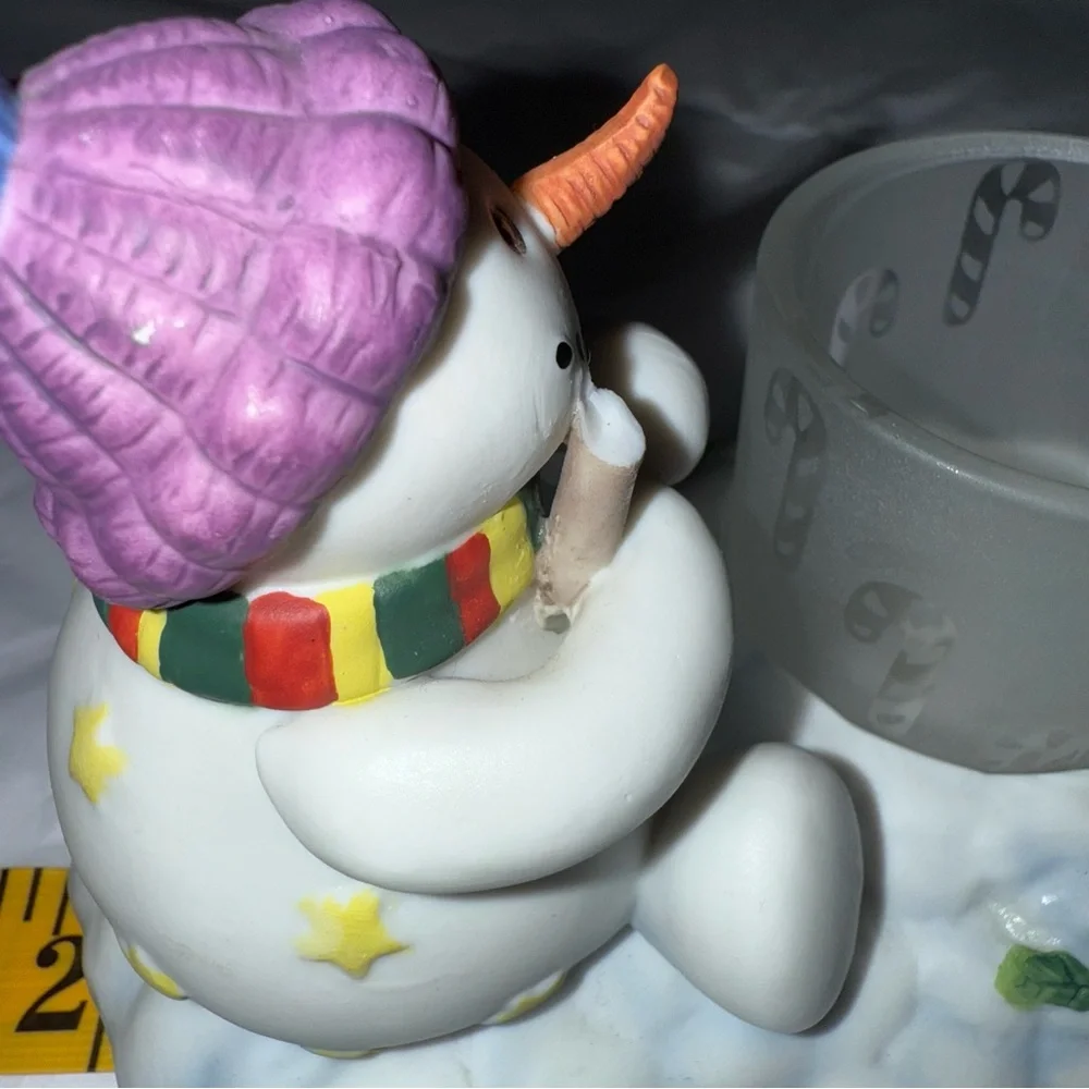 PartyLite Snowman Candle Holder with Red and Green Accents - Picture 9 of 12